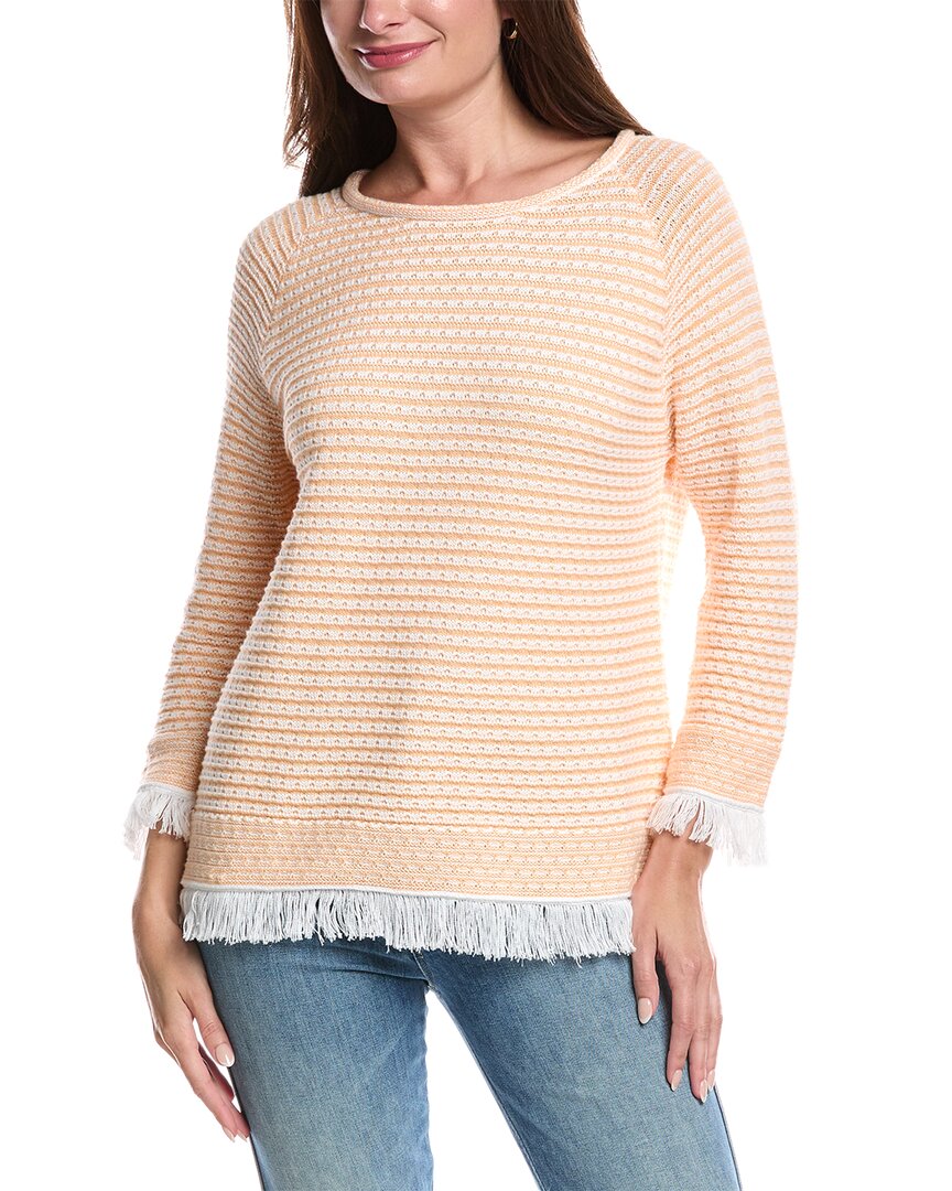 Forte Cashmere Textured Fringe Pullover