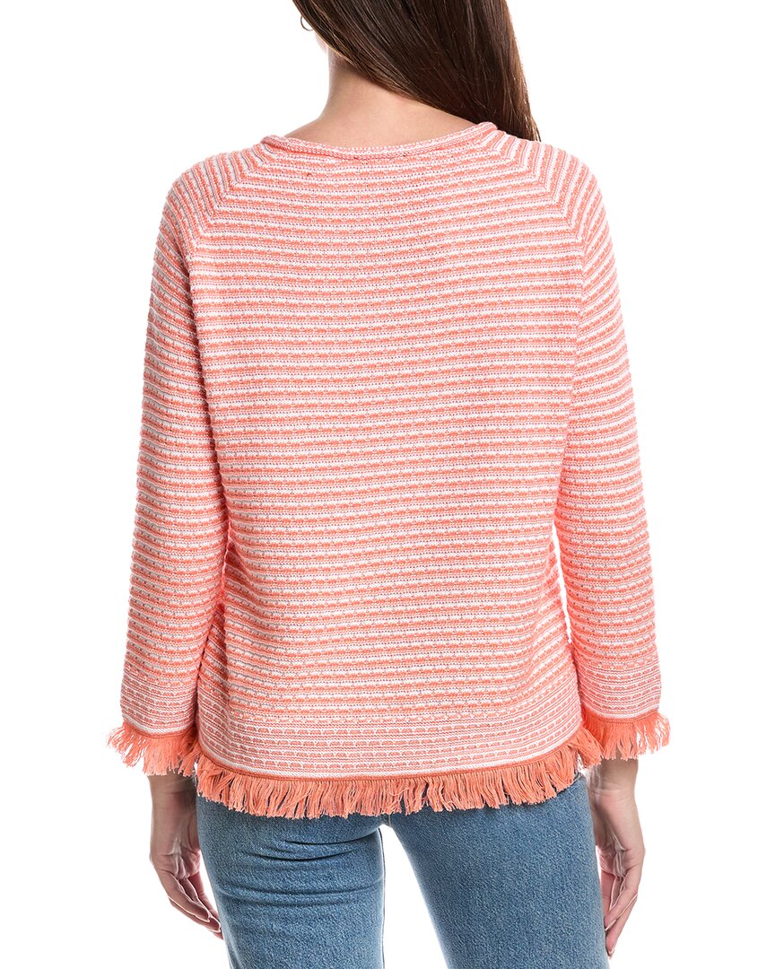 Forte Cashmere Textured Fringe Sweater