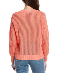 Forte Cashmere Open Stitch V-Neck Sweater