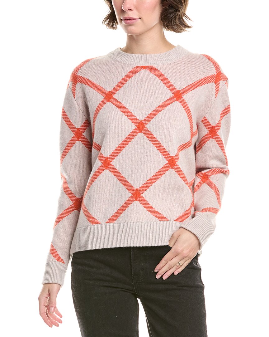 Forte Cashmere Reversible Bias Plaid Cashmere Sweater