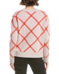 Forte Cashmere Reversible Bias Plaid Cashmere Sweater