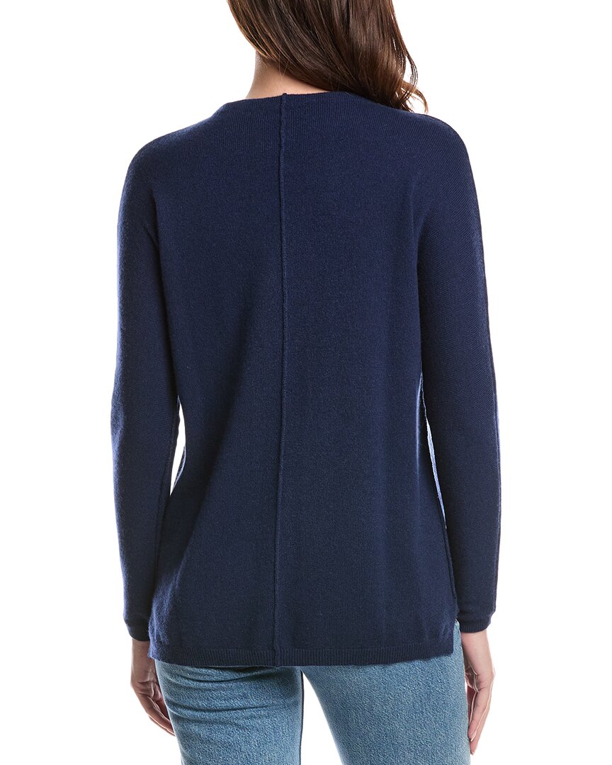 Forte Cashmere Seamed Easy Funnel Neck Cashmere Sweater