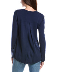 Forte Cashmere Pleat Back 1/4-Zip Cashmere Sweater