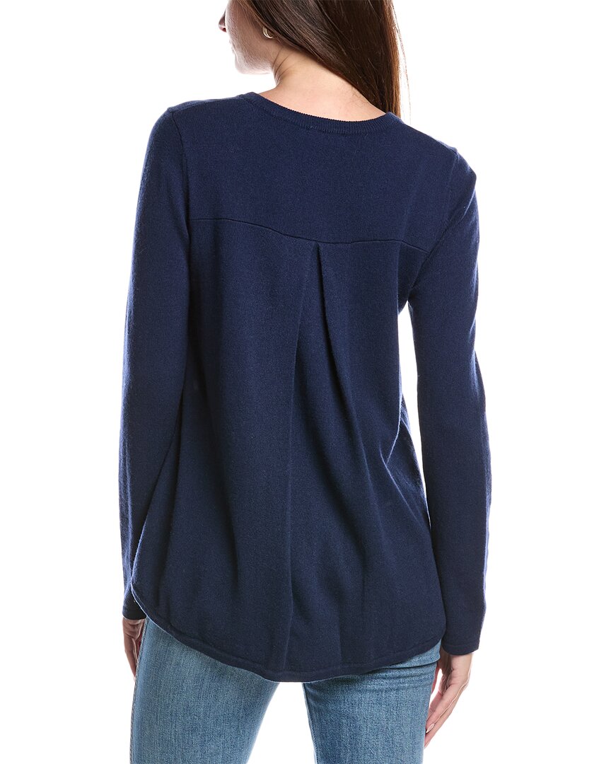Forte Cashmere Pleat Back 1/4-Zip Cashmere Sweater