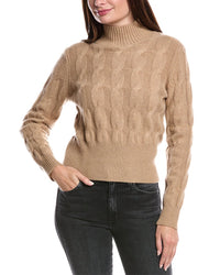 Forte Cashmere Cable Mock Neck Cashmere Sweater