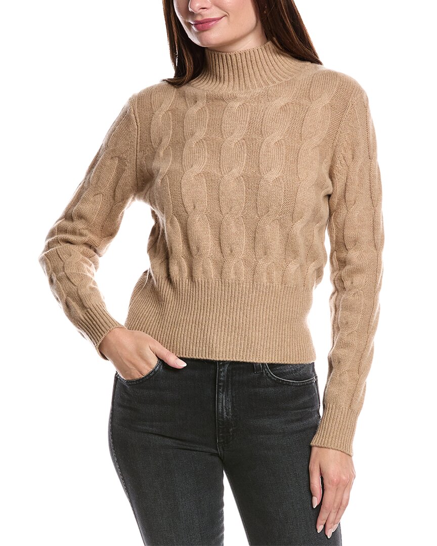 Forte Cashmere Cable Mock Neck Cashmere Sweater