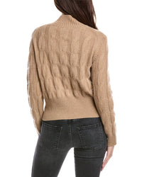 Forte Cashmere Cable Mock Neck Cashmere Sweater