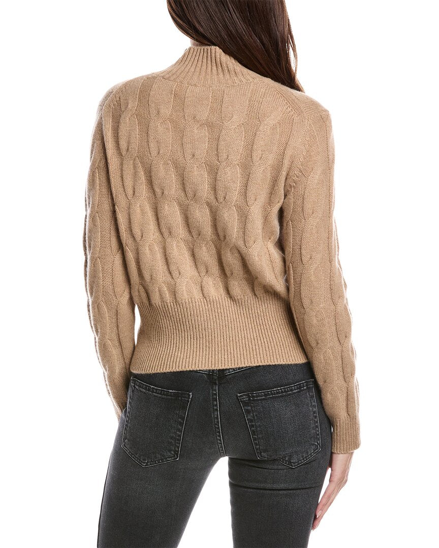 Forte Cashmere Cable Mock Neck Cashmere Sweater