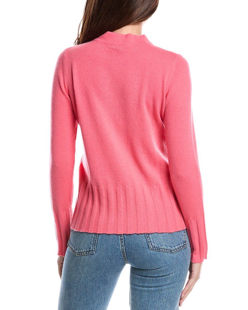 Forte Cashmere Rib Trim Funnel Neck Cashmere Sweater