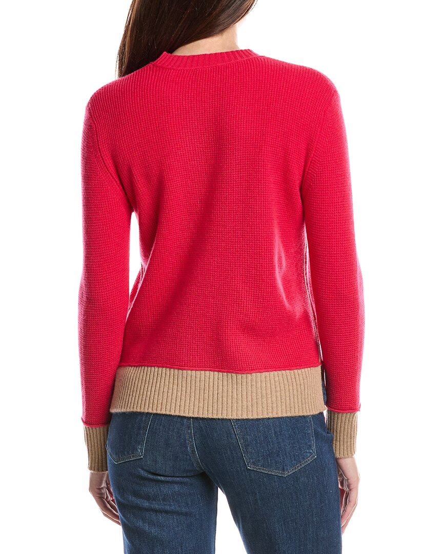 Forte Cashmere Contrast Trim Thermal Cashmere Sweater