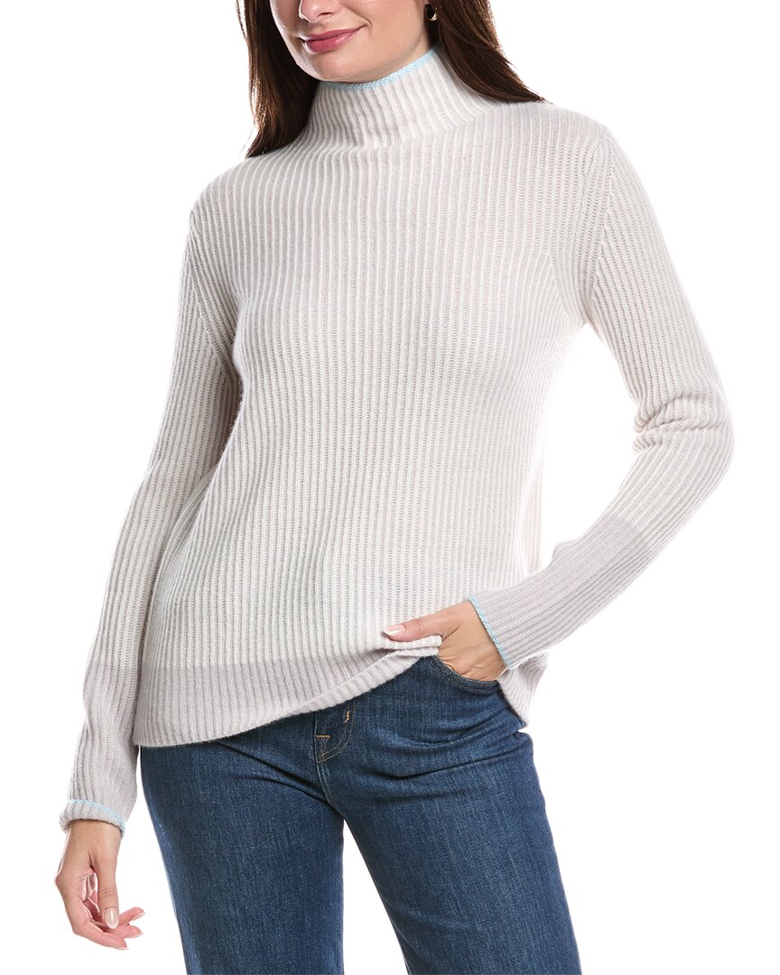 Forte Cashmere Forte Cashmere Plaited Rib Funnel Neck Cashmere Sweater