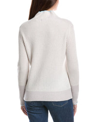 Forte Cashmere Forte Cashmere Plaited Rib Funnel Neck Cashmere Sweater
