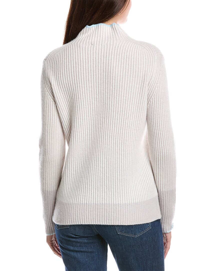Forte Cashmere Forte Cashmere Plaited Rib Funnel Neck Cashmere Sweater