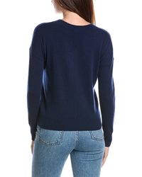 Forte Cashmere Gathered Sleeve V-Neck Cashmere Sweater