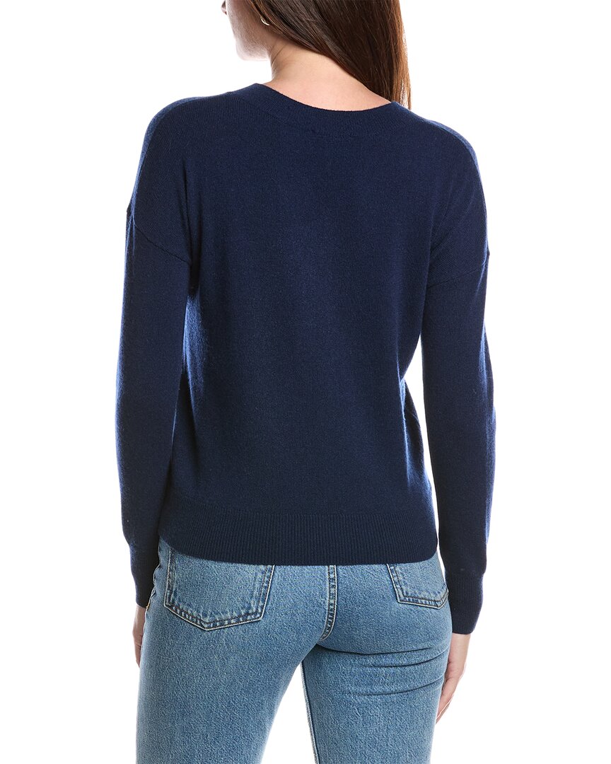 Forte Cashmere Gathered Sleeve V-Neck Cashmere Sweater