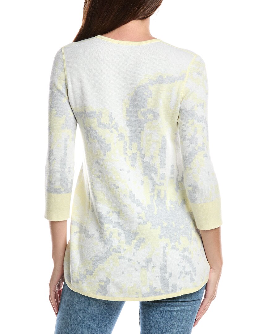 Forte Cashmere Reversible Starburst High-Low Cashmere-Blend Sweater