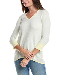 Forte Cashmere Reversible Starburst High-Low Cashmere-Blend Sweater