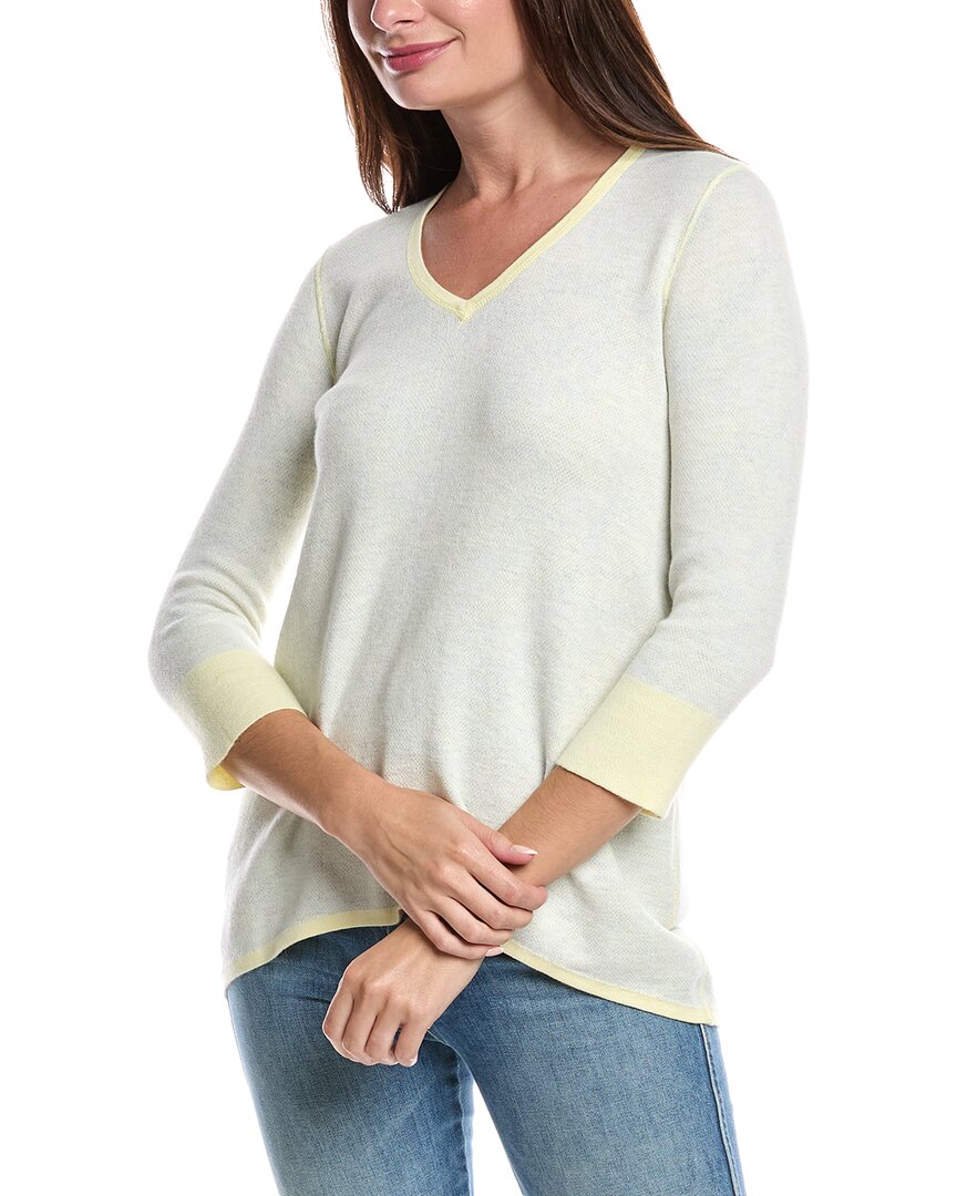 Forte Cashmere Reversible Starburst High-Low Cashmere-Blend Sweater