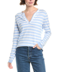 Forte Cashmere Split Neck Cashmere-Blend Sweater