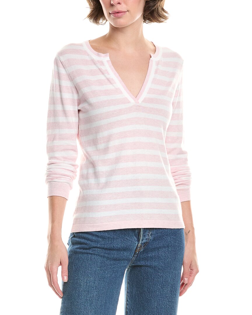 Forte Cashmere Split Neck Cashmere-Blend Sweater