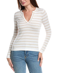 Forte Cashmere Split Neck Cashmere-Blend Sweater