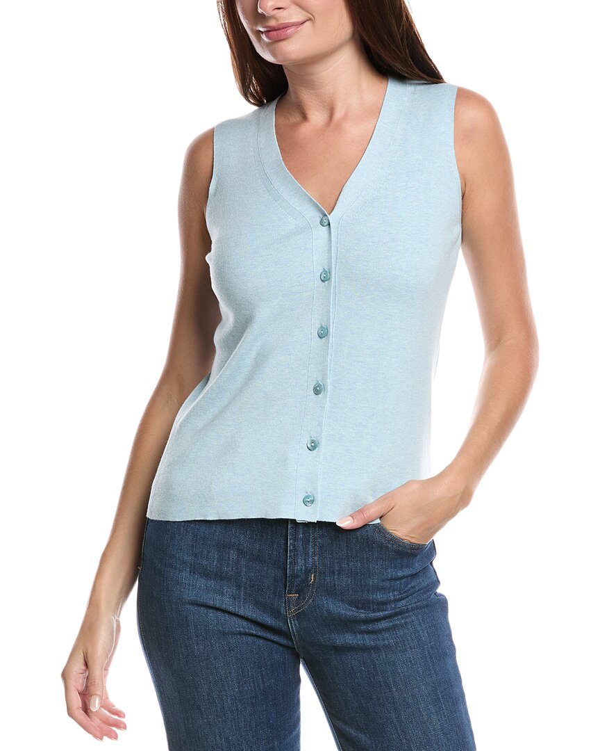 Forte Cashmere Button Silk & Cashmere-Blend Sweater Vest