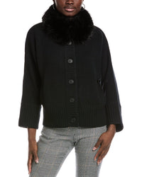 Forte Cashmere Collared Wool & Cashmere-Blend Cardigan