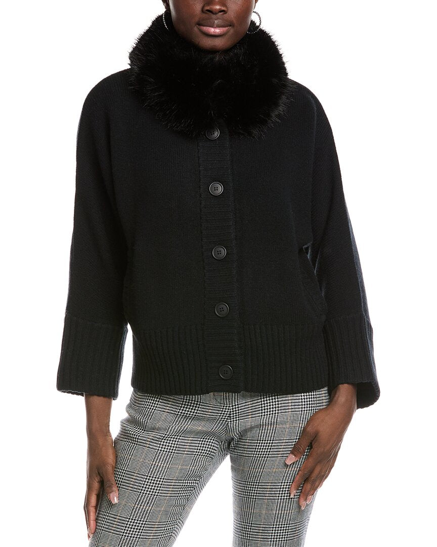 Forte Cashmere Collared Wool & Cashmere-Blend Cardigan