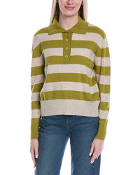 Brodie Cashmere Stripe Wool & Cashmere-Blend Henley Sweater