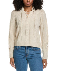 Brodie Cashmere Cable Fringe Polo Wool & Cashmere-Blend Sweater