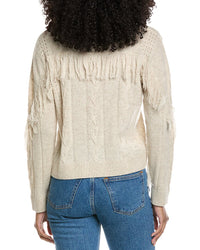 Brodie Cashmere Cable Fringe Polo Wool & Cashmere-Blend Sweater