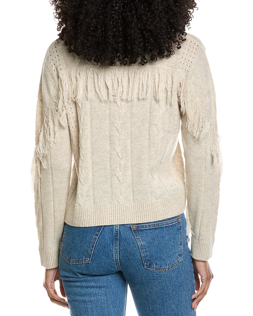 Brodie Cashmere Cable Fringe Polo Wool & Cashmere-Blend Sweater