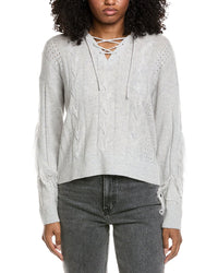 Brodie Cashmere Cable Fringe Polo Wool & Cashmere-Blend Sweater