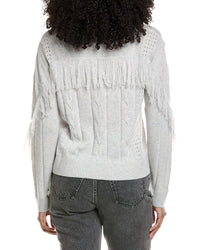 Brodie Cashmere Cable Fringe Polo Wool & Cashmere-Blend Sweater