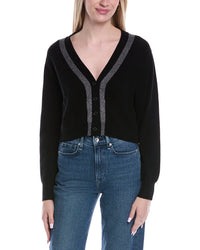 Brodie Cashmere Lurex Trim Wool & Cashmere-Blend Cardigan