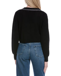 Brodie Cashmere Lurex Trim Wool & Cashmere-Blend Cardigan
