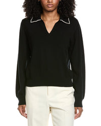 Brodie Cashmere Pearl Collar Wool & Cashmere-Blend Sweater