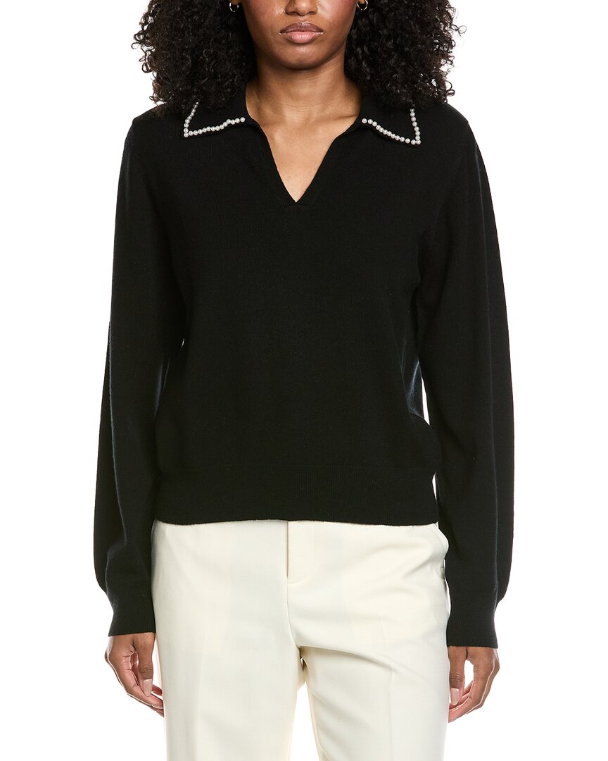 Brodie Cashmere Pearl Collar Wool & Cashmere-Blend Sweater