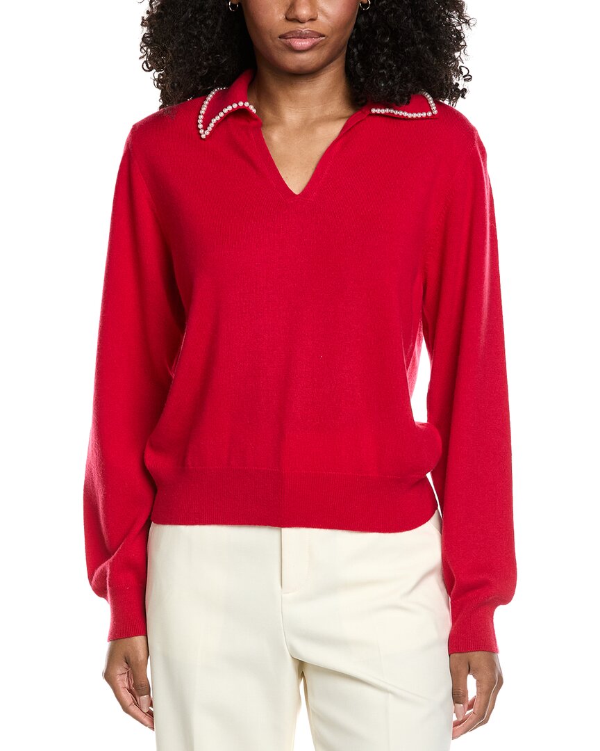 Brodie Cashmere Pearl Collar Wool & Cashmere-Blend Sweater