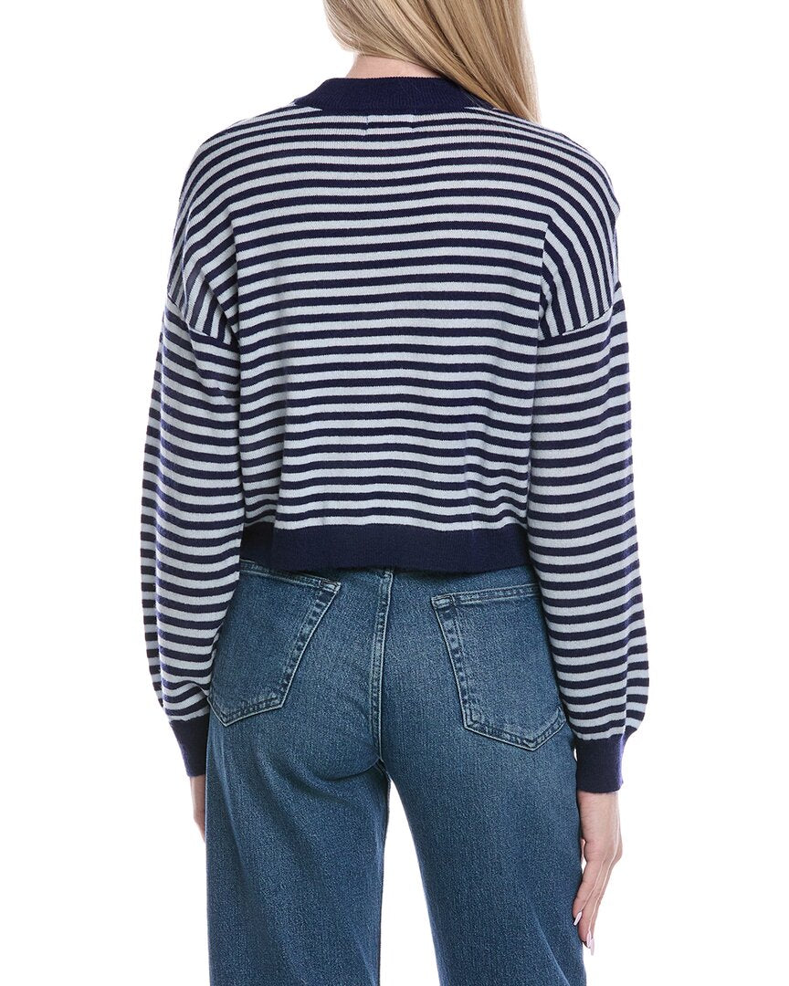 Brodie Cashmere Stitchy Stripe Wool & Cashmere-Blend Sweater