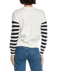 Brodie Cashmere Stripe Sleeve Cashmere-Blend Sweater