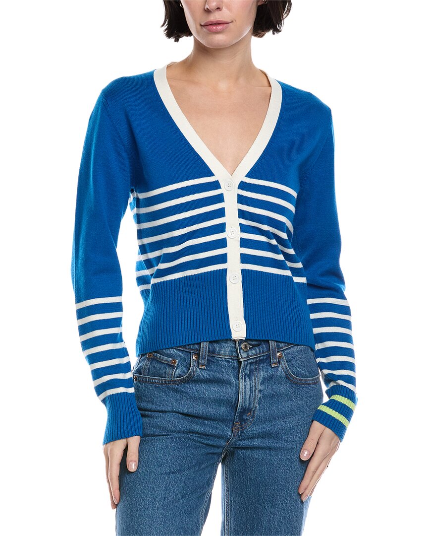 Brodie Cashmere Irregular Stripe Cashmere-Blend Cardigan