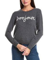 Cinq À Sept Bonjour Graphic Wool-Blend Sweater