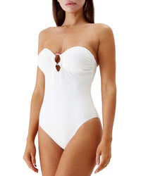 Melissa Odabash Barbuda One Piece Swimsuit Beige