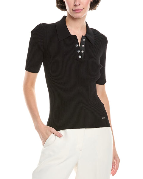 トップス Ribbed jersey polo shirt Jason Wu Ribbed Polo Shirt – Bluefly