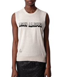 Zadig & Voltaire Nida Li Mon Amour Linen-Blend Top Pink