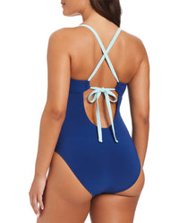 Beyond Control Swimwear Colorblock Ruffle Tier One Piece