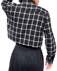 Wildfang The Essential Flannel Long Sleeve Cropped Button-Up