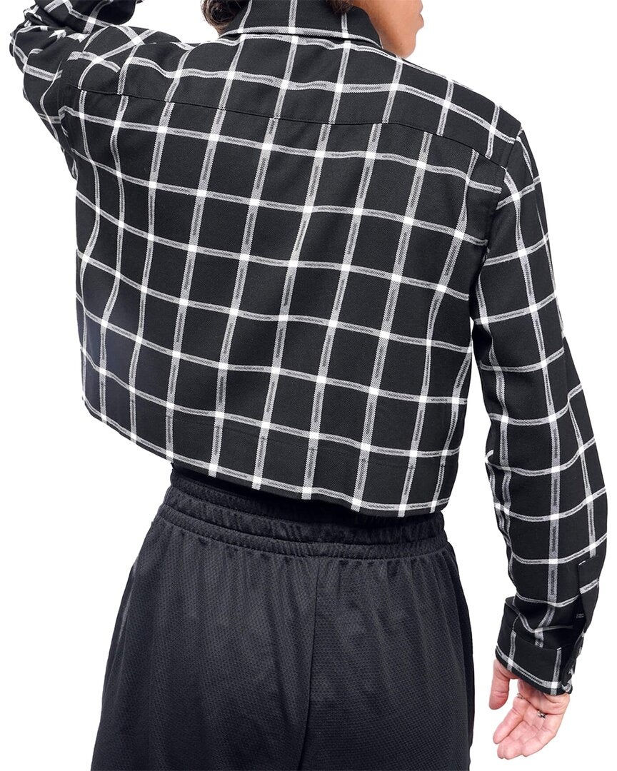Wildfang The Essential Flannel Long Sleeve Cropped Button-Up