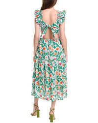 English Factory Back Bow Floral Midi Dress